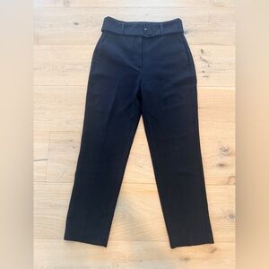 Aritzia Babaton Atelier Midnight Black Pleated Pants with Belt size 4